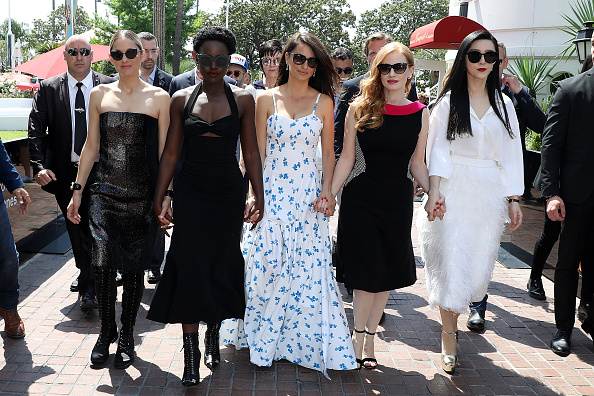 CANNES, FRANCE - MAY 10: Marion Cotillard, Lupita Nyong'o, Penelope Cruz, Jessica Chastain and Fan Bingbing are seen at 'Le Majestic' hotel during the 71st annual Cannes Film Festival at on May 10, 2018 in Cannes, France. (Photo by Pierre Suu/GC Images)