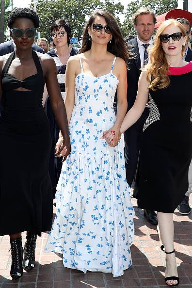 CANNES, FRANCE - MAY 10: Penelope Cruz ,Jessica Chastain and Lupita Nyong'o are seen at 'Le Majestic' hotel during the 71st annual Cannes Film Festival at on May 10, 2018 in Cannes, France. (Photo by Pierre Suu/GC Images)