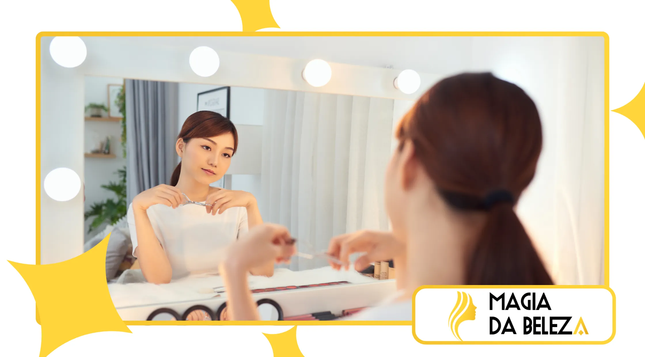 Guia de maquiagem com efeito blur