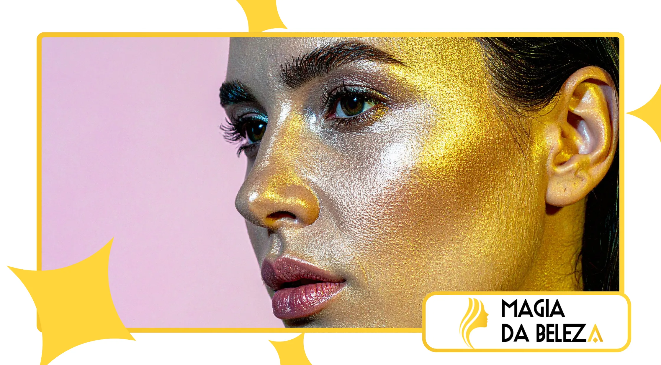 Maquiagem com futuristic metallic accents