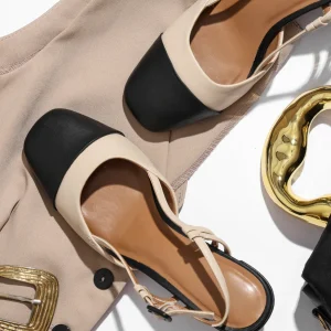Guia de sapato slingback para produções modernas e leves